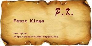 Peszt Kinga névjegykártya